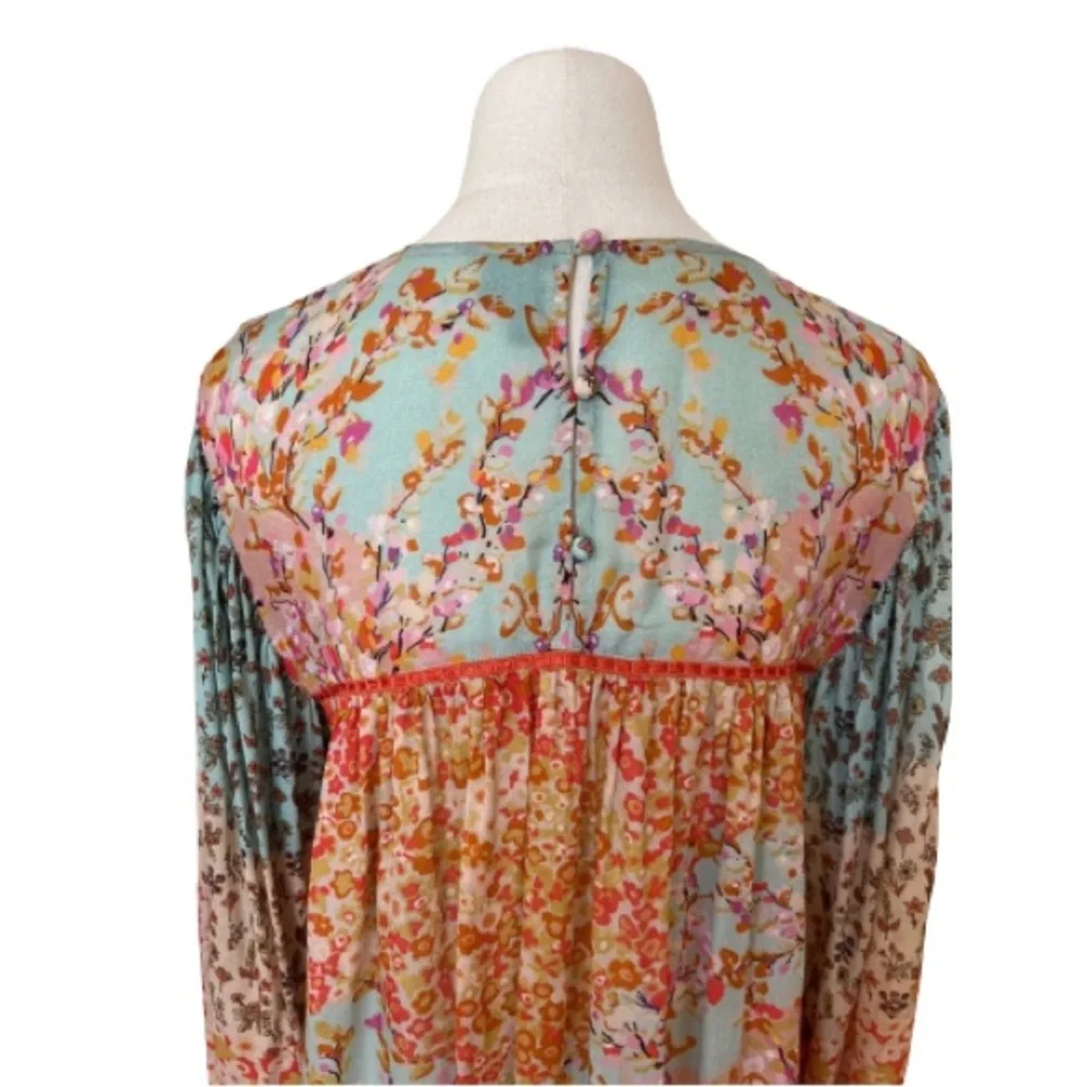 Anthropologie BI-nk Miranda Peasant Blouse Floral Size - Picture 3 of 6
